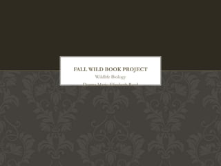 FALL WILD BOOK PROJECT
       Wildlife Biology
  Donna Marie Elizabeth Reed
 
