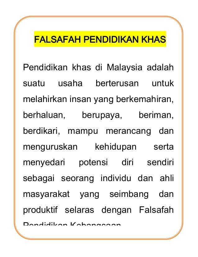 Falsafah pend. khas Falsafah pend. khas