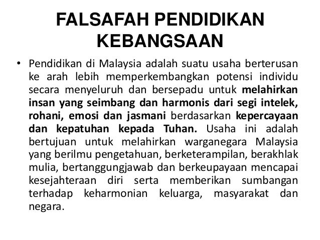 Falsafah Pendidikan Kebangsaan