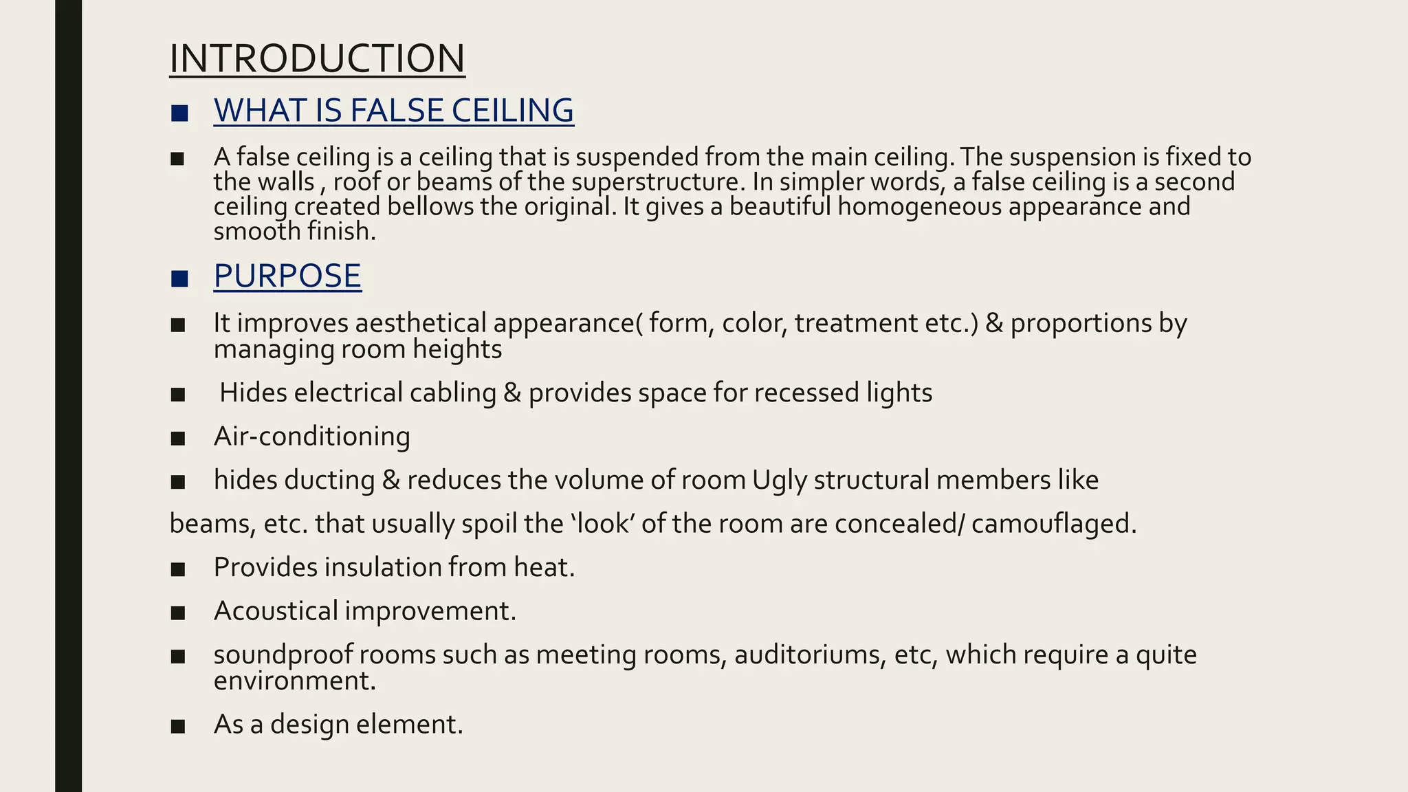 False ceiling | PPTX