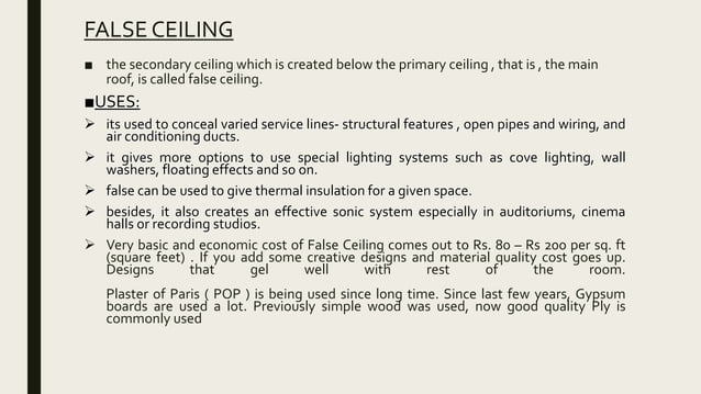 False ceiling | PPTX