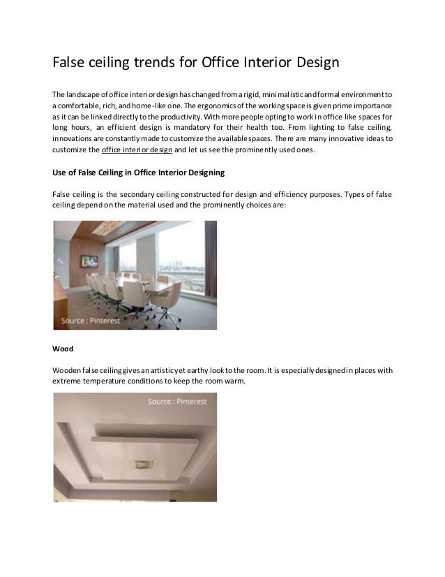 False Ceiling Trends For Office Interior Design