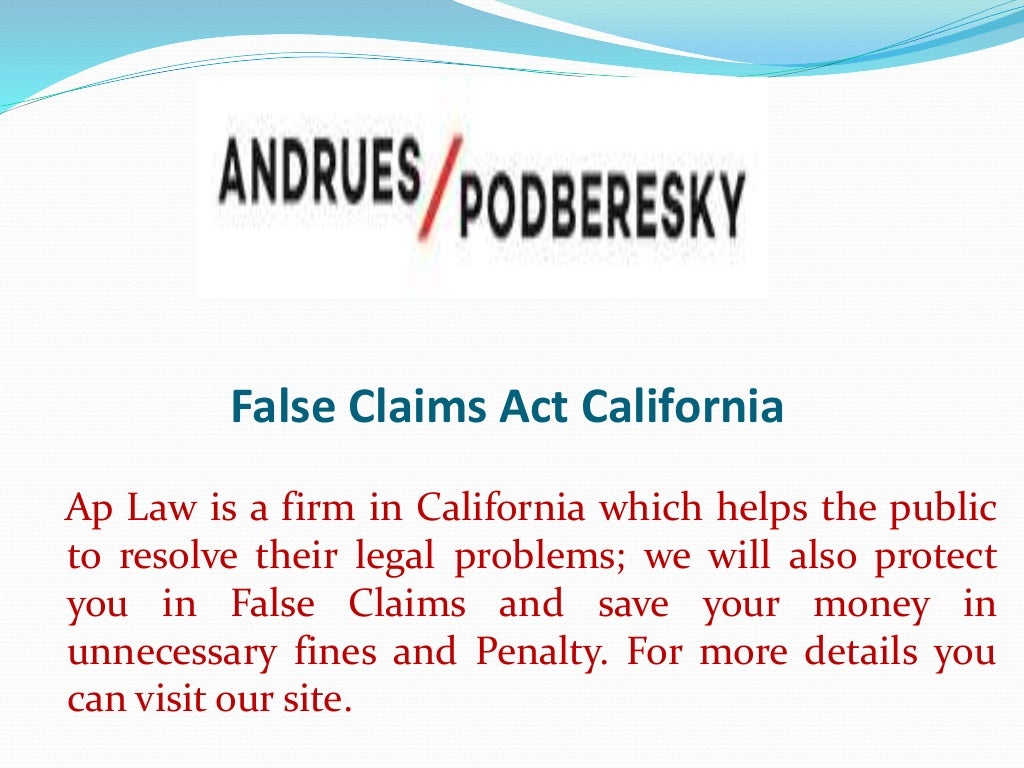 False Claims Act California