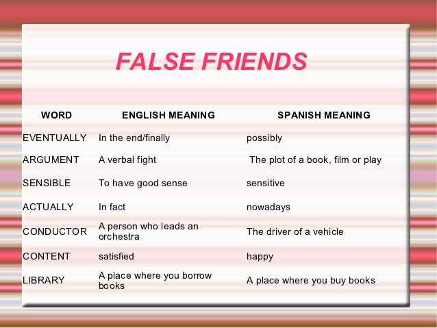 False Friends English Dutch