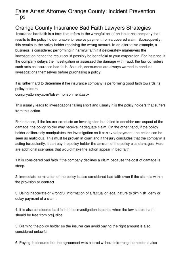 False Arrest Attorney Orange County Incident Prevention Tips