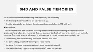 FALSE MEMORIES details and description q | PPTX