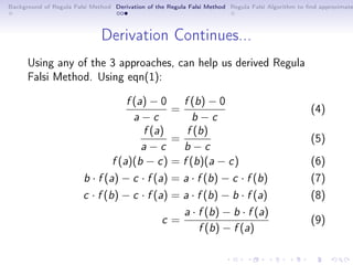 False Position Or Regula Falsi Method: – PWPK