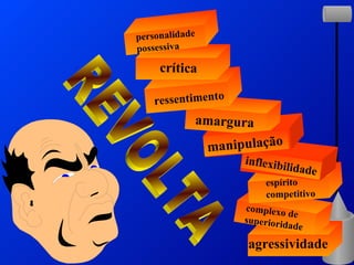 agressividade complexo de superioridade espírito competitivo inflexibilidade manipulação amargura ressentimento crítica personalidade possessiva REVOLTA 