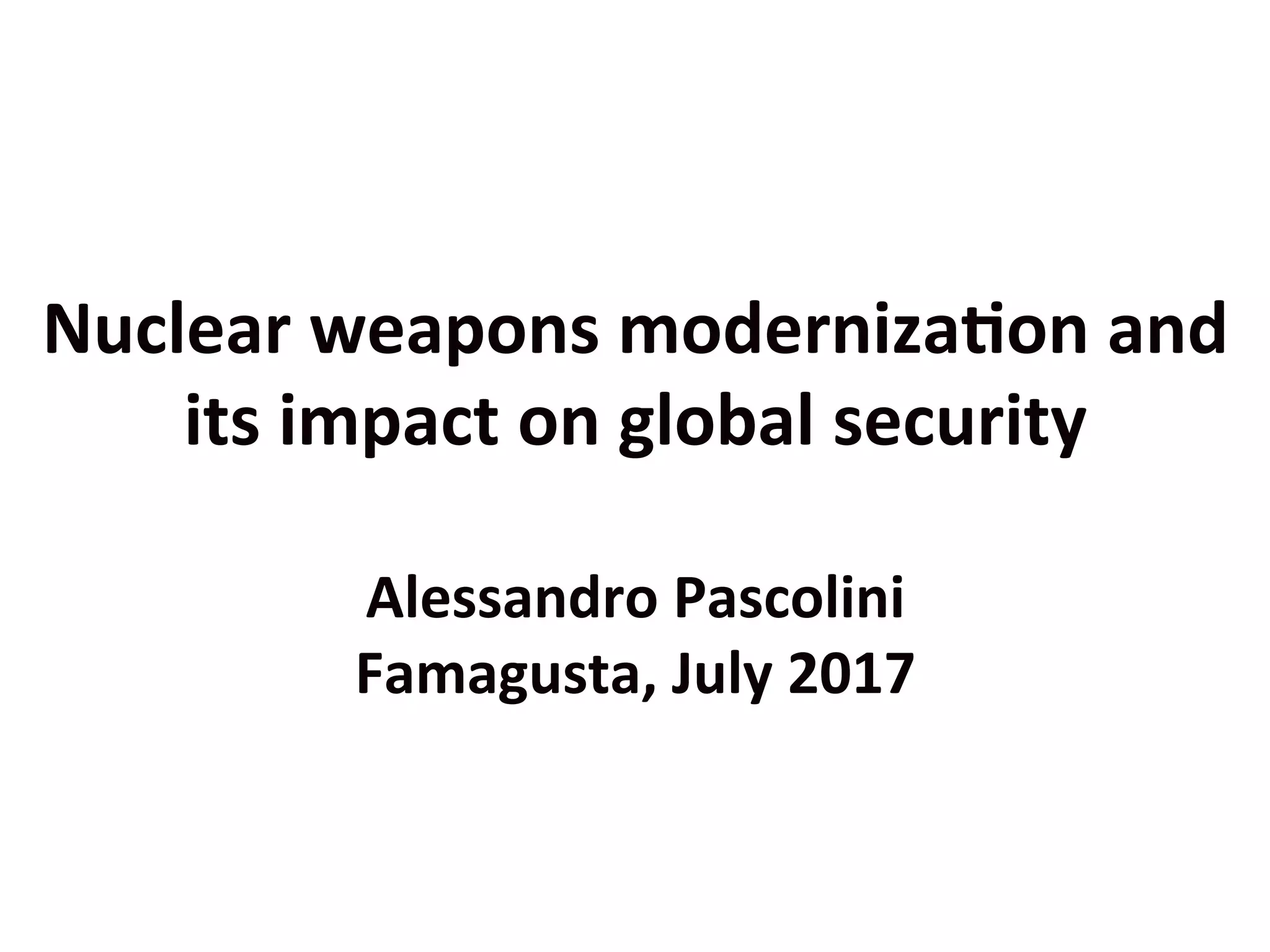 Nuclear weapons modernization and global security | PDF