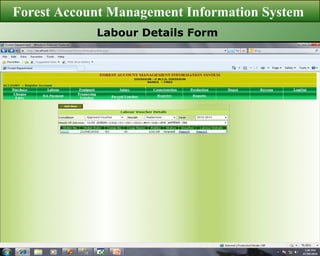 Forest Account Management Information System  Labour Details Form 