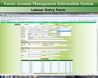 Forest Account Management Information System  Labour Entry Form 