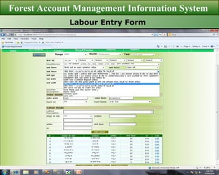 Forest Account Management Information System  Labour Entry Form 