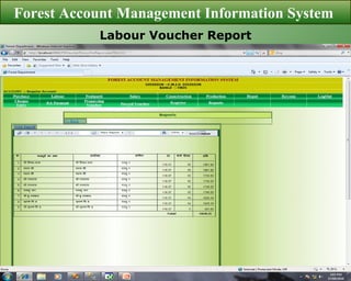 Labour Voucher Report Forest Account Management Information System  