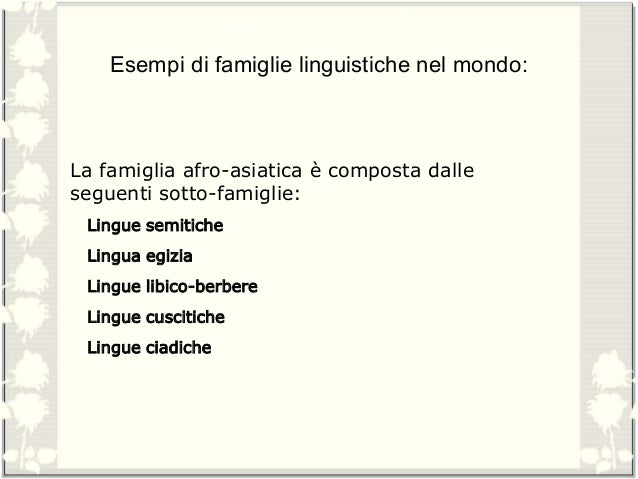 Famiglie Linguistiche Maris