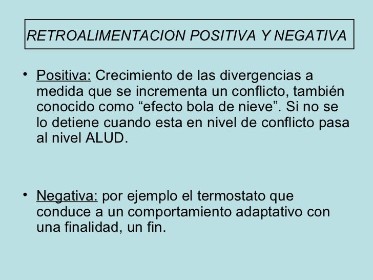 Resultado de imagen para realimentación positiva y negativa