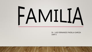 Dr. LUIS FERNANDO PADILLA GARCIA
UMF 6
 