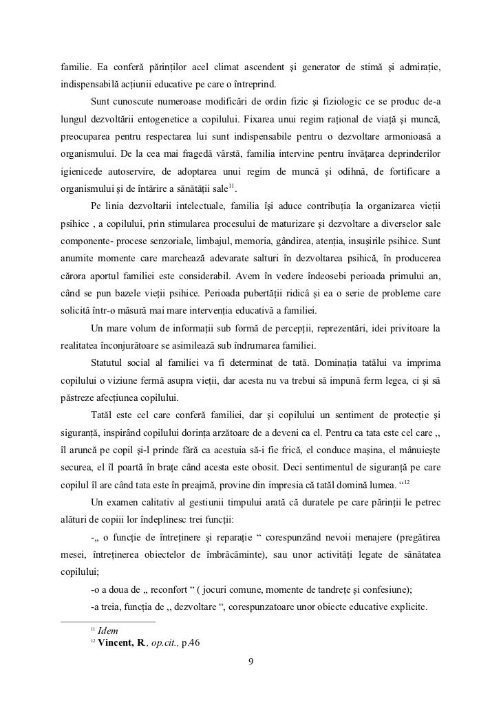 Rolul familiei in dezvoltarea personalitatii copilului pdf