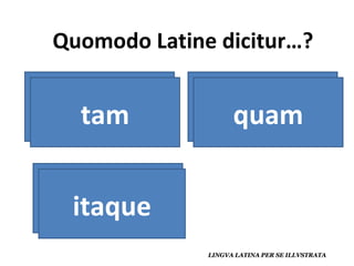 tan, tanto como, cuanto así pues tam quam itaque 