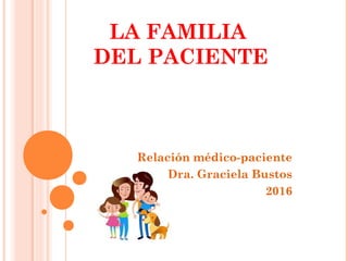 LA FAMILIA
DEL PACIENTE
Relación médico-paciente
Dra. Graciela Bustos
2016
 