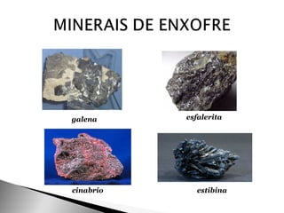 galena     esfalerita




cinabrio     estibina
 