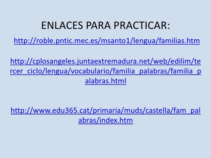 Familia de palabras