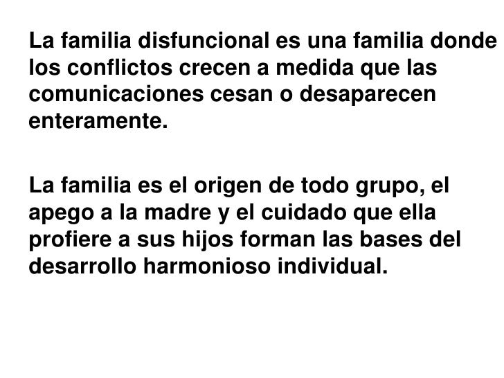 Definicion De Familia Disfuncional Segun Autores