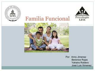 Familia Funcional

Por: Anny Jimenez
Berenice Rojas
Yahaira Roblero
José Luis Ximenez

 