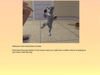 Welcome to the family Daisy Familiar

Good idea there get started on the kung fu early you might have a better chance at beating up
your future mate that way.
 