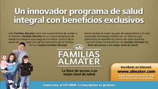 OPCION  1Ingreso a la pagina  www.almater.comHago click en sección “FAMILIAS ALMATER”Lleno el cuestionario completo para cada miembro de la familia.Paso a  las oficinas administrativas de Hospital Almater por mi tarjeta de registro.