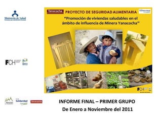 INFORME FINAL – PRIMER GRUPO
  De Enero a Noviembre del 2011
 