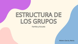 ESTRUCTURA DE
LOS GRUPOS
Familia y Escuela
Molero García, Marta
 