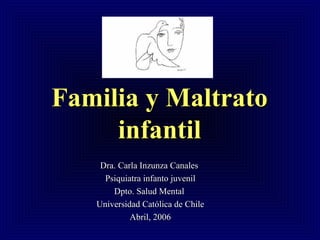 Familia y Maltrato
     infantil
    Dra. Carla Inzunza Canales
     Psiquiatra infanto juvenil
       Dpto. Salud Mental
   Universidad Católica de Chile
            Abril, 2006
 