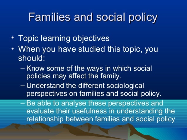 Social Policy And Social Policies