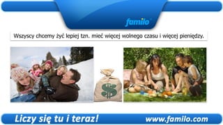 Wszyscy chcemy żyć lepiej tzn. mieć więcej wolnego czasu i więcej pieniędzy.
 
