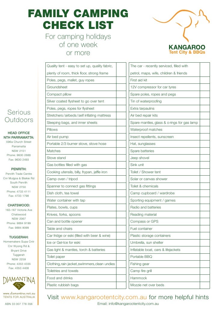 Ultimate Camping Checklist