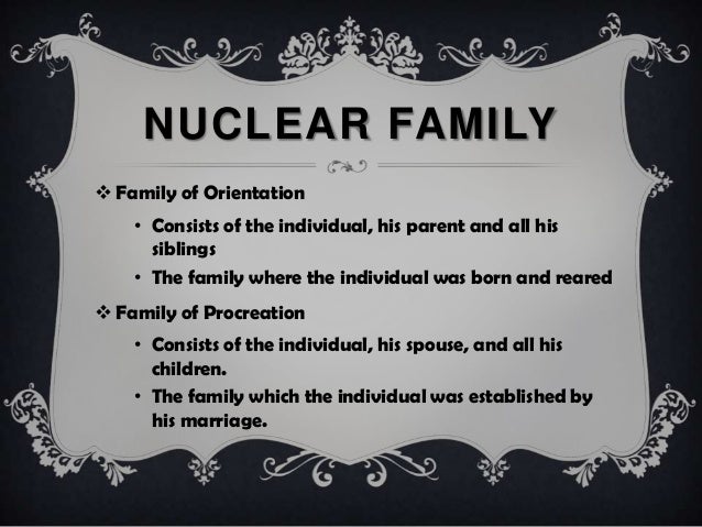 What is a family of procreation?