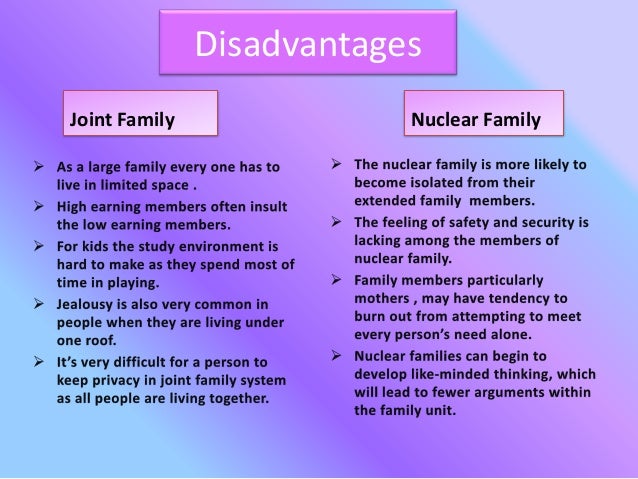 Joint family disadvantages essay outline