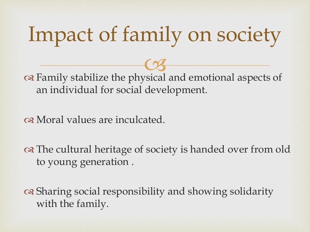 impact of Family on society