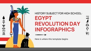 HISTORY SUBJECT FOR HIGH SCHOOL:
EGYPT
REVOLUTION DAY
INFOGRAPHICS
Here is where this template begins
 