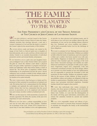 The Family: A Proclamation to the World | PDF
