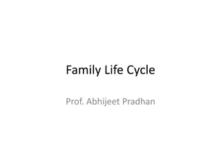 Family Life Cycle
Prof. Abhijeet Pradhan
 