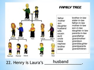 22. Henry is Laura’s _________________.
husband
 