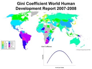 Gini Coefficient World Human Development Report 2007-2008 