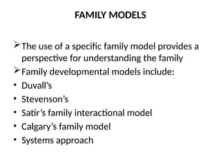 Comprehensive Overview of Family Models and Developmental Tasks in ...