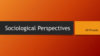 Sociological Perspectives Ali Pirzada
 