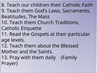 Catholic Family Values and Responsibilities: A Guide to Christian ...