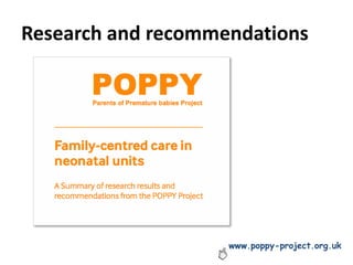 Research and recommendations
www.poppy-project.org.uk
 