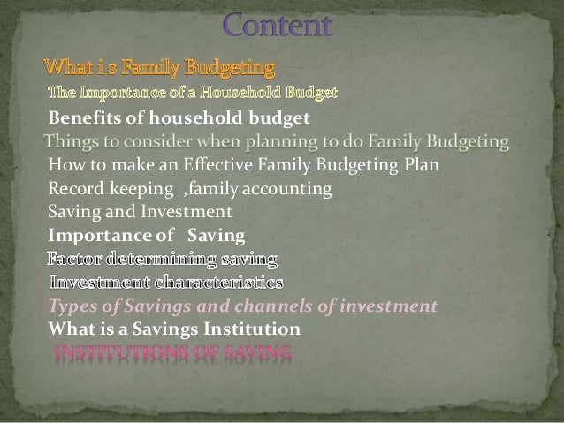 how to family budget