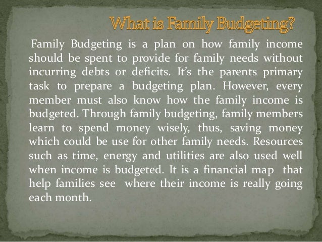 family budgeting family budget project