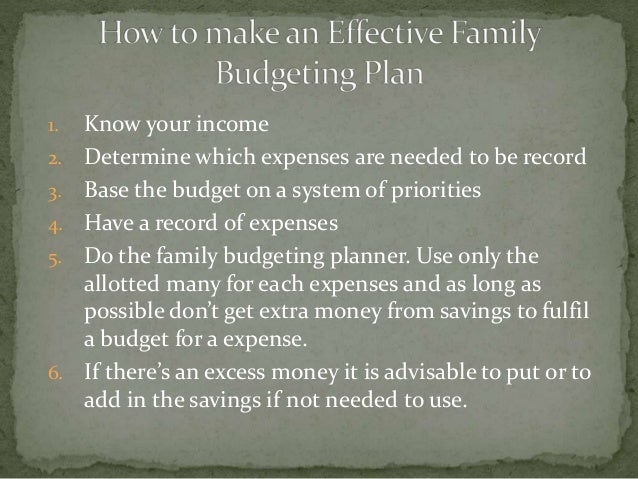 how to make a family budget